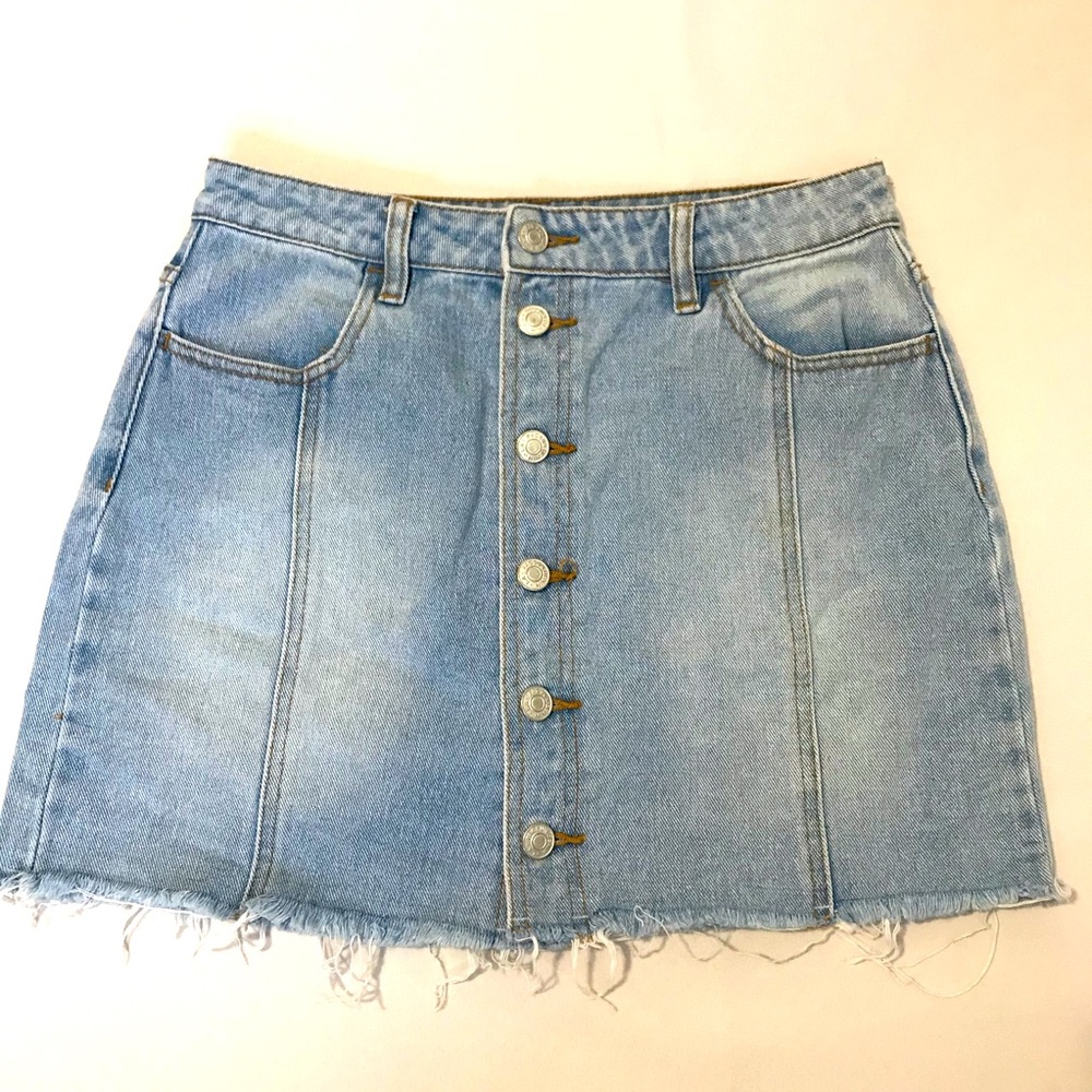 PACSUN Denim Jean Mini Skirt light washed blue size 27
